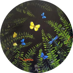 Ferns with insects