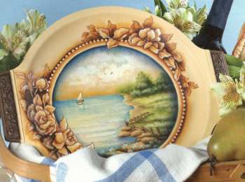 The summer lake plate painting