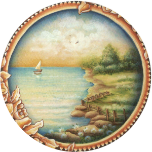 Summer lake plate painting stage four
