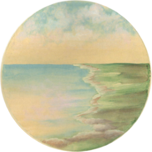 Summer lake plate painting stage one