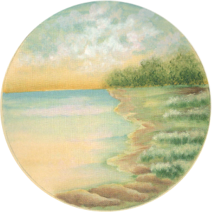 Summer lake plate painting stage two