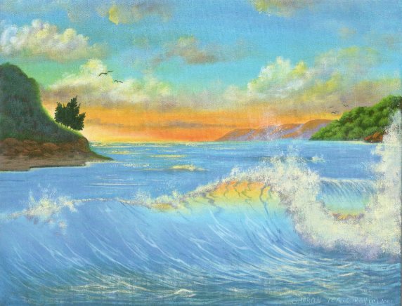How to draw Turquoise Ocean painting
